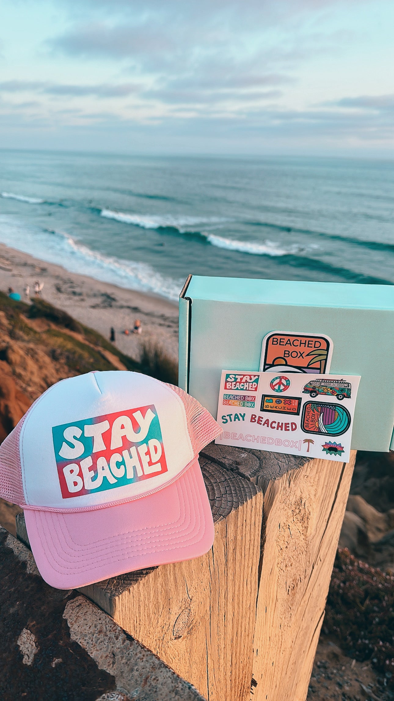 Pink “Stay Beached” Trucker Hat